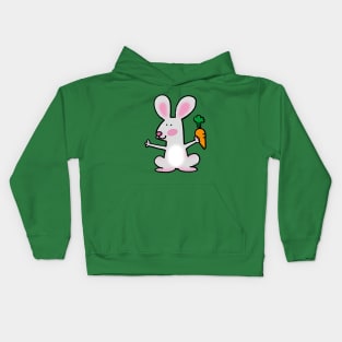 fun rabbit cartoon Kids Hoodie